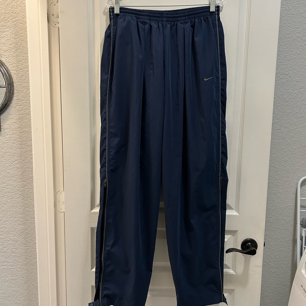 Nike Navy Blue Rain Sports Pants  with Elastic Waistband and Relaxed Fit
